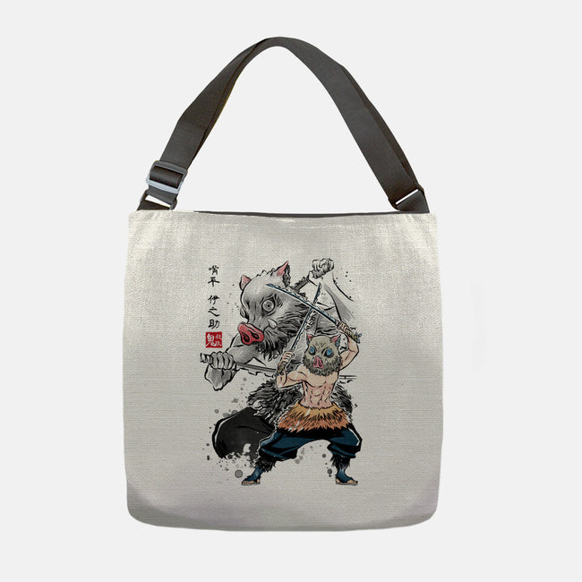 Slayer Inosuke Sumi-E-none adjustable tote bag-DrMonekers