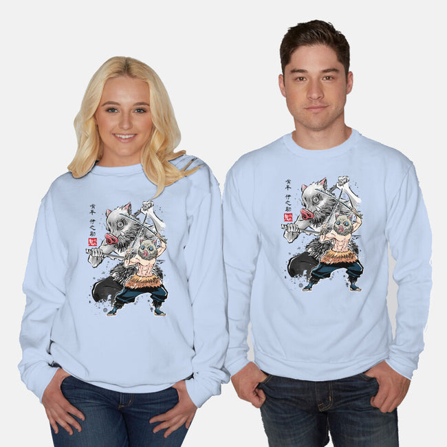 Slayer Inosuke Sumi-E-unisex crew neck sweatshirt-DrMonekers