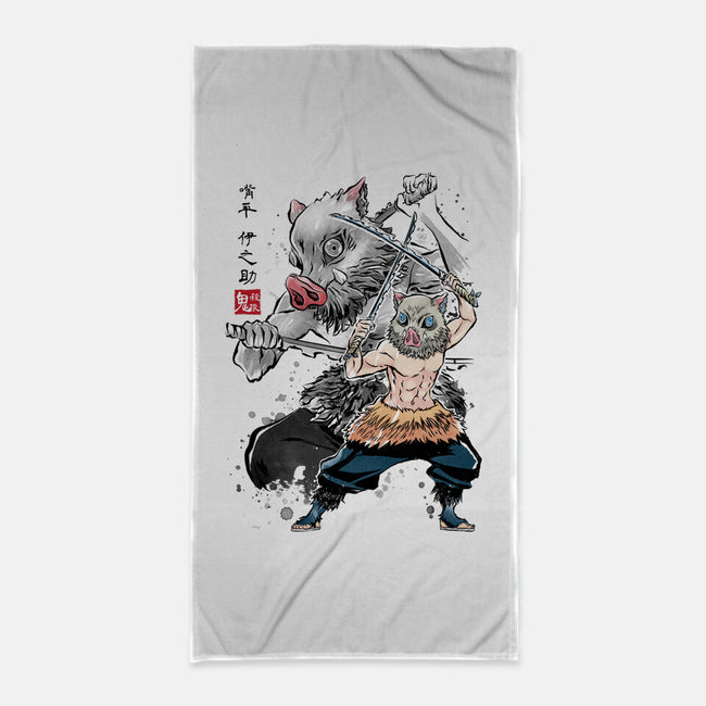 Slayer Inosuke Sumi-E-none beach towel-DrMonekers