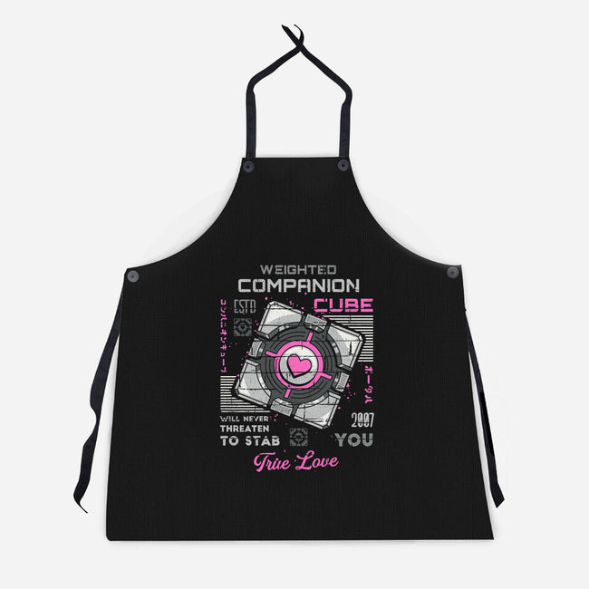 Companion Cube-unisex kitchen apron-Logozaste