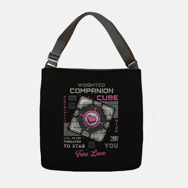 Companion Cube-none adjustable tote bag-Logozaste