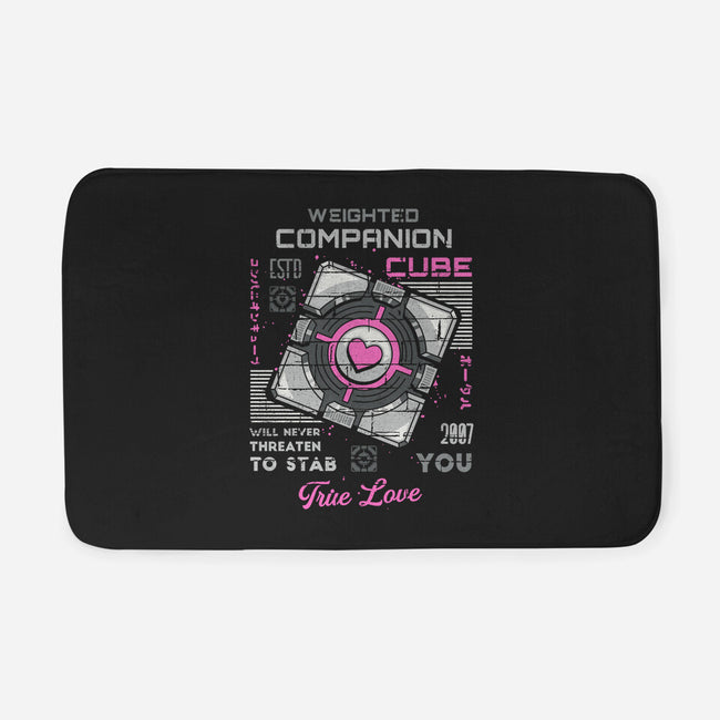 Companion Cube-none memory foam bath mat-Logozaste
