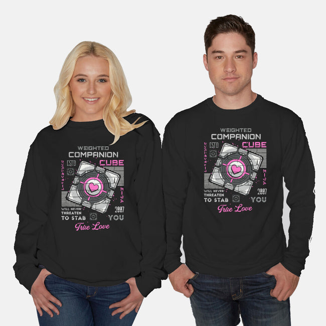 Companion Cube-unisex crew neck sweatshirt-Logozaste