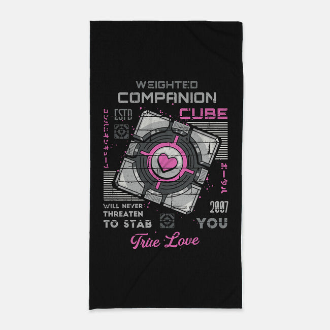 Companion Cube-none beach towel-Logozaste