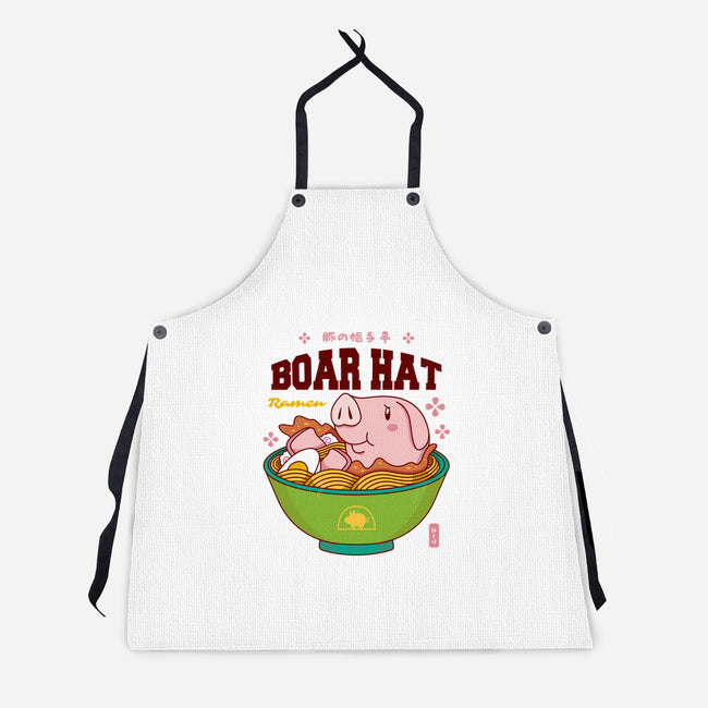 Boar Hat Ramen-unisex kitchen apron-Logozaste