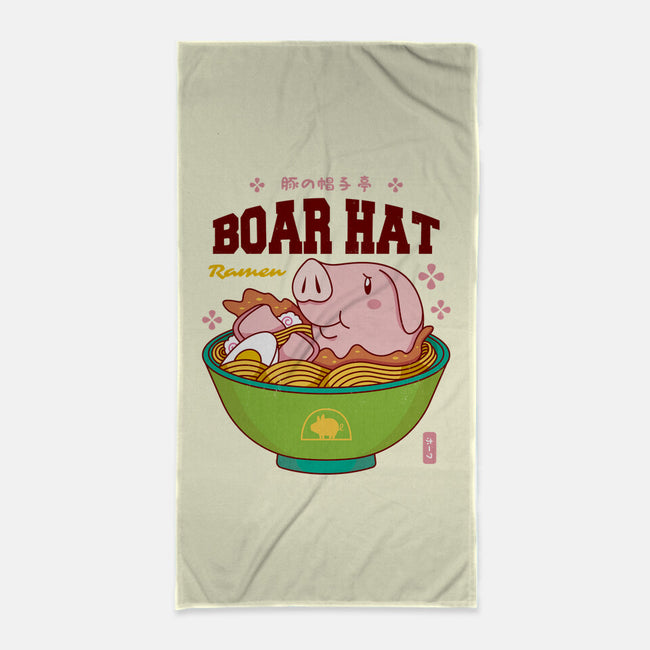 Boar Hat Ramen-none beach towel-Logozaste