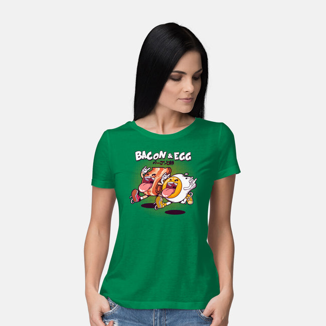 Breakfast Buds-womens basic tee-mankeeboi