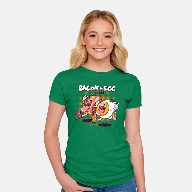 Breakfast Buds-womens fitted tee-mankeeboi
