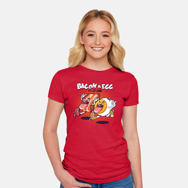 Breakfast Buds-womens fitted tee-mankeeboi