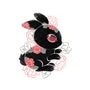 Ink Flower Rabbit-none removable cover w insert throw pillow-ricolaa