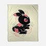 Ink Flower Rabbit-none fleece blanket-ricolaa