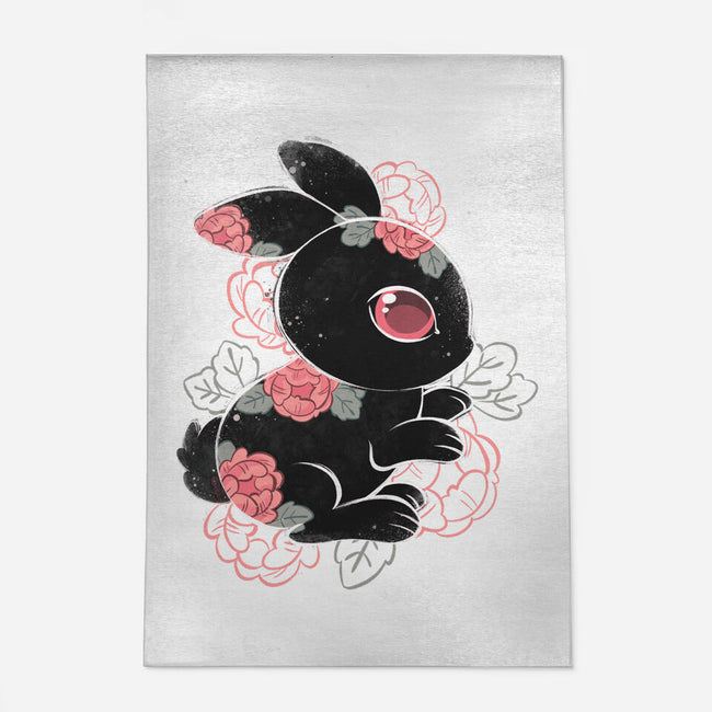 Ink Flower Rabbit-none outdoor rug-ricolaa