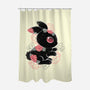 Ink Flower Rabbit-none polyester shower curtain-ricolaa