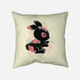 Ink Flower Rabbit-none removable cover w insert throw pillow-ricolaa