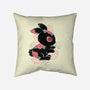 Ink Flower Rabbit-none removable cover throw pillow-ricolaa