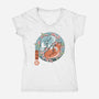 Traditional Fox-womens v-neck tee-IKILO