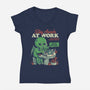 Stay Awake At Work-womens v-neck tee-eduely