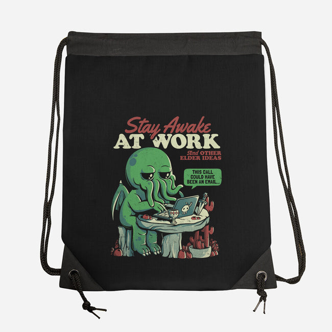 Stay Awake At Work-none drawstring bag-eduely