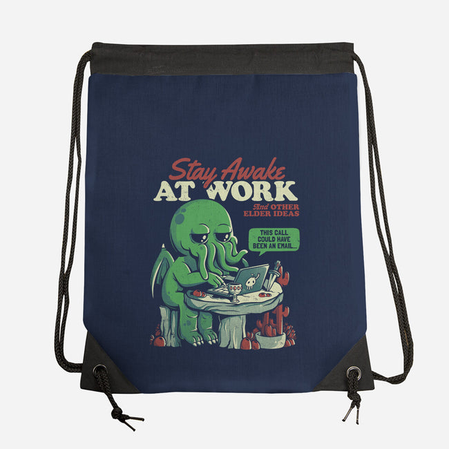 Stay Awake At Work-none drawstring bag-eduely