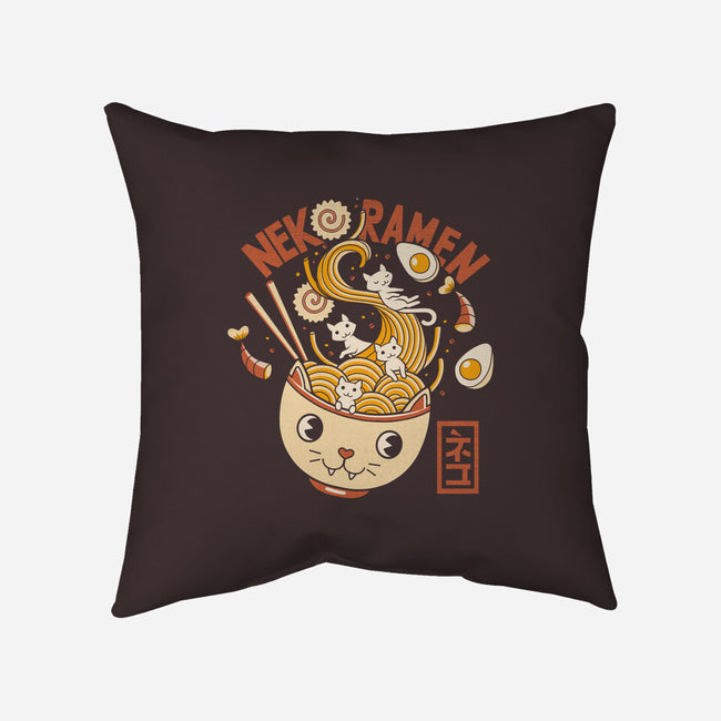 Ramen Cat Head-none removable cover w insert throw pillow-tobefonseca