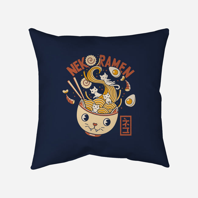 Ramen Cat Head-none removable cover w insert throw pillow-tobefonseca