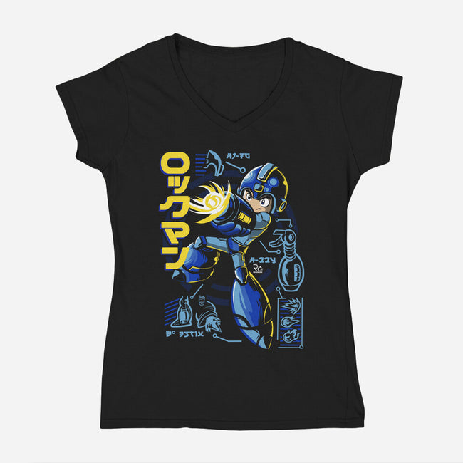 A Mega Robot-womens v-neck tee-Nihon Bunka