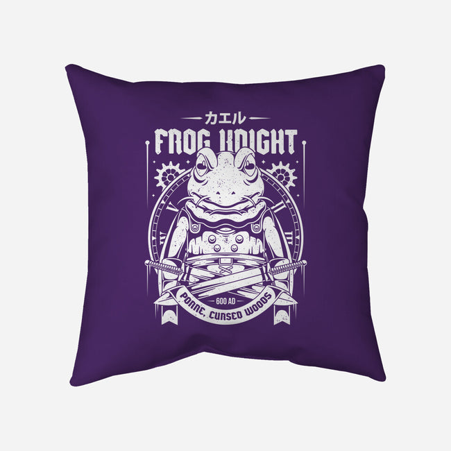 Frog Knight-none removable cover w insert throw pillow-Alundrart