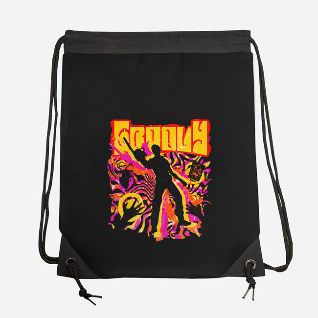 Stay Groovy Stay Evil-none drawstring bag-rocketman_art