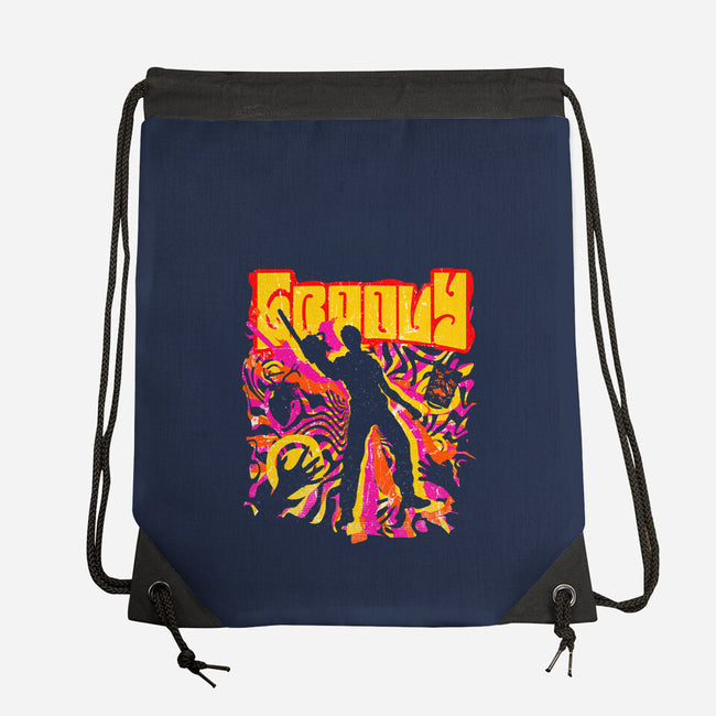 Stay Groovy Stay Evil-none drawstring bag-rocketman_art