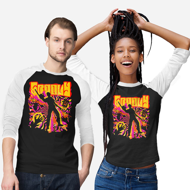 Stay Groovy Stay Evil-unisex baseball tee-rocketman_art