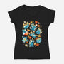 Bear Stars-womens v-neck tee-Vallina84