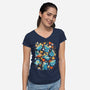 Bear Stars-womens v-neck tee-Vallina84