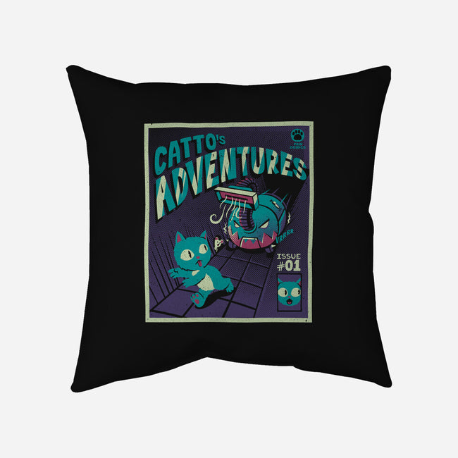 Catto Adventures-none removable cover throw pillow-tobefonseca