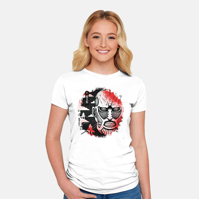 Colossal Face-womens fitted tee-Logozaste