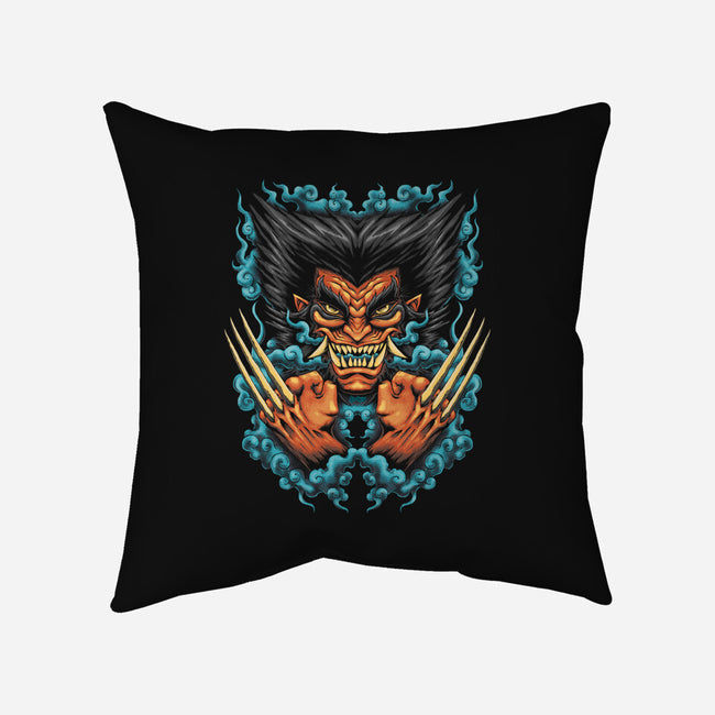 Oni Rage-none removable cover throw pillow-Andriu