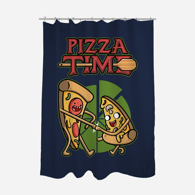 It's Pizza Time-none polyester shower curtain-Olipop