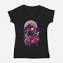 Samurai Girl-womens v-neck tee-fanfabio