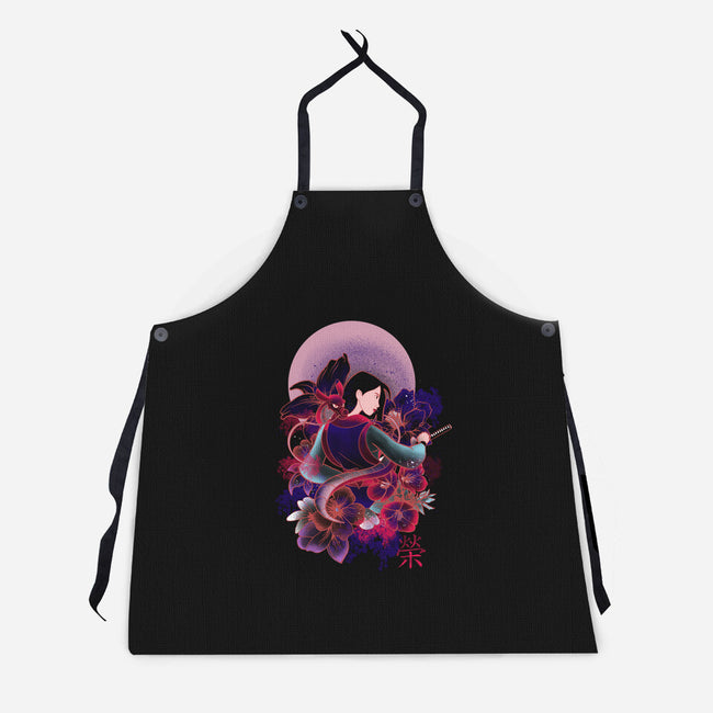 Samurai Girl-unisex kitchen apron-fanfabio