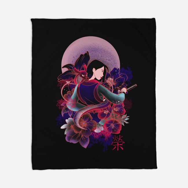 Samurai Girl-none fleece blanket-fanfabio