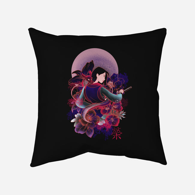 Samurai Girl-none removable cover throw pillow-fanfabio