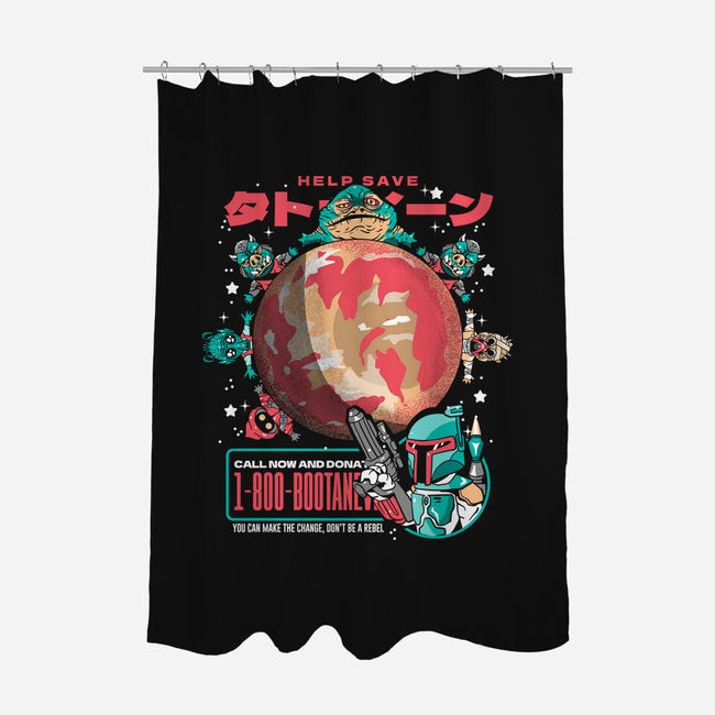 Save The Sand Planet-none polyester shower curtain-Sketchdemao