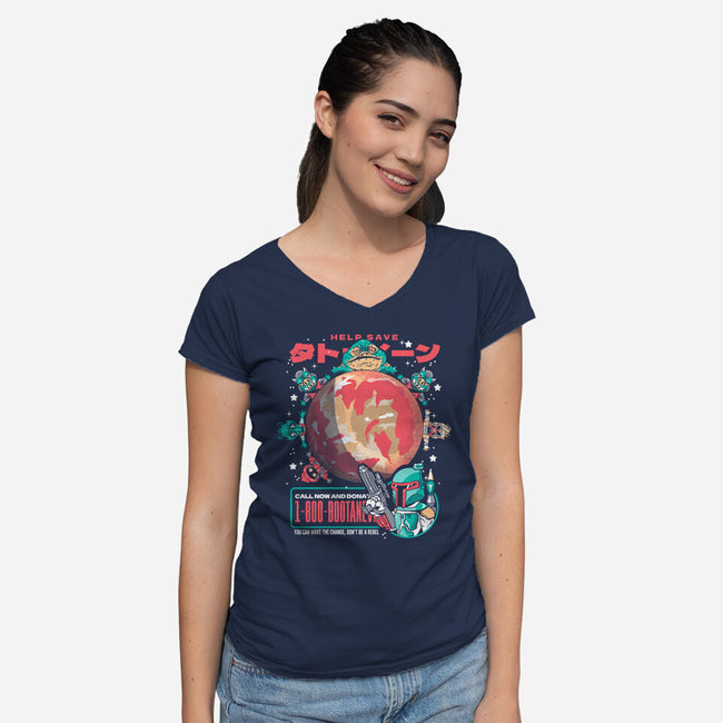 Save The Sand Planet-womens v-neck tee-Sketchdemao
