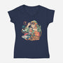 Link To The Future-womens v-neck tee-eduely