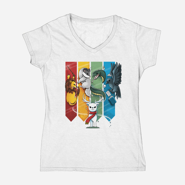Magic Animals-womens v-neck tee-Vallina84