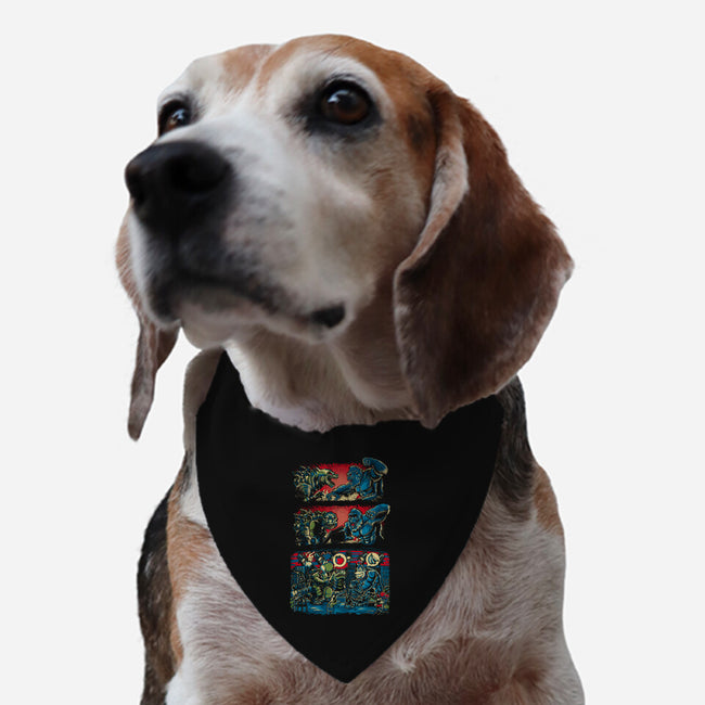 Gojira And The Mushroom Kingdom-dog adjustable pet collar-Knegosfield