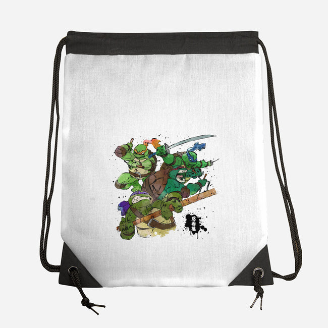 Turtle Warrior-none drawstring bag-Wyn.L