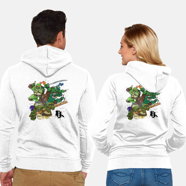 Turtle Warrior-unisex zip-up sweatshirt-Wyn.L