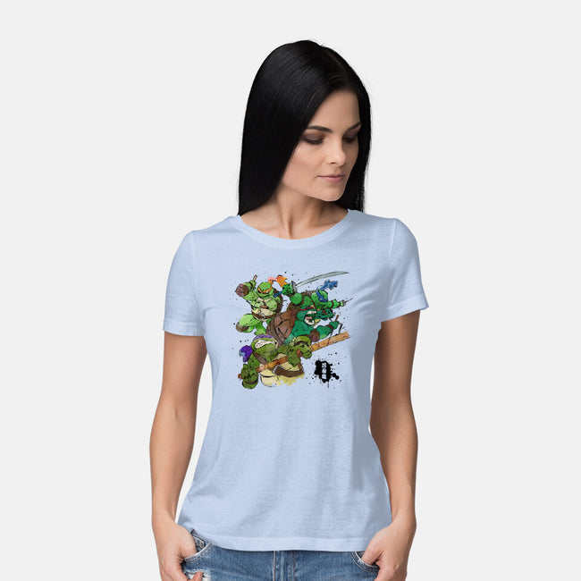 Turtle Warrior-womens basic tee-Wyn.L