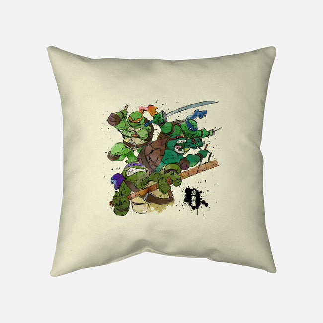 Turtle Warrior-none removable cover w insert throw pillow-Wyn.L