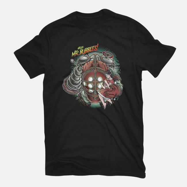 Mr. Bubbles-womens fitted tee-Fearcheck